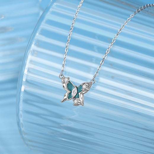 Winys925银冰蝶映梦项链送女友闺蜜节日生日礼物 商品图2