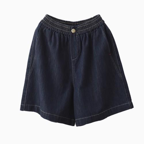 M68153莱赛尔牛仔中裤 2025夏季新款 简约时尚百搭宽松短款阔腿裤女6057 商品图4