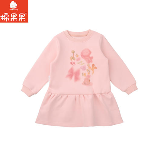 棉果果秋季新品女童樱花粉空气棉长袖连衣裙M322700225434 商品图1