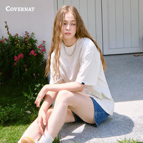 covernat韩国潮牌短袖T恤休闲字母印花情侣同款男女街头穿搭CO2302ST06