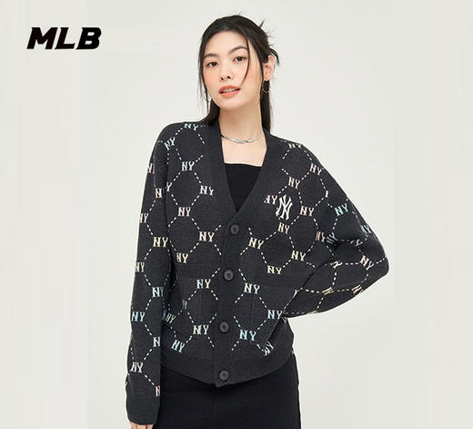 MLB满印钻石老花男女同款针织开衫3AKCM0244 商品图1