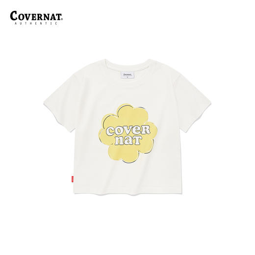 Covernat夏季新品女士大三叶草心形T恤刺绣纯色短袖T恤女款CO2302ST86 商品图2
