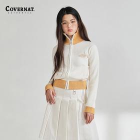 covernat韩国潮牌春季新品女士高领长袖休闲拉链针织衫2025春夏CO2401KT78
