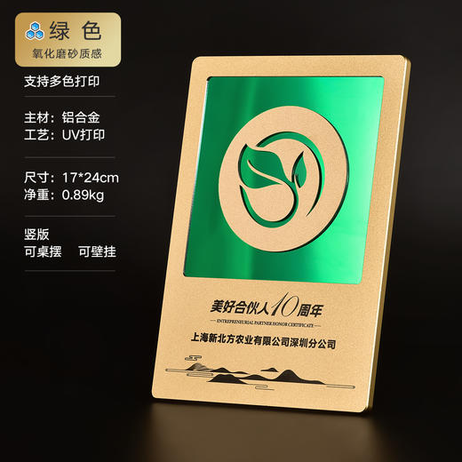 高档金属奖牌定制简约现代科技感商务风授权牌年会活动颁奖纪念品 商品图2