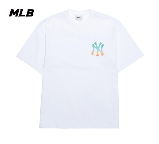 MLB男女同款25春夏新款渐变标时尚透气T恤3ATSB0653 商品图0