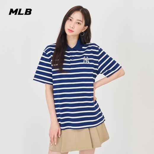 【一口价】MLB男女同款立领条纹款时尚短袖T恤3APQV0343【无货退款介意勿拍】 商品图0
