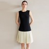 IWY/ 夏季无袖连衣裙女新款黑白撞色百褶裙高级内搭背心裙Q1296 商品缩略图0