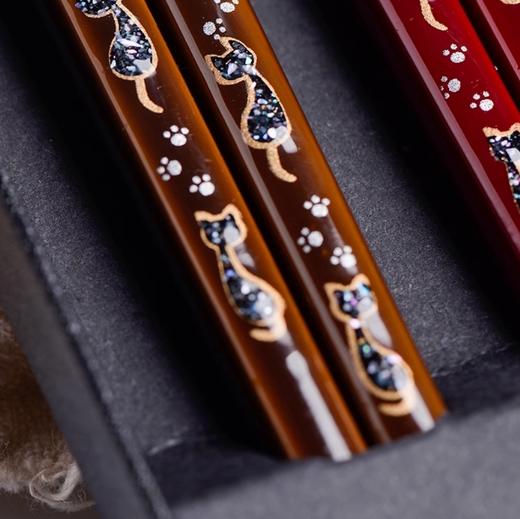 日本进口若狭职人河合kakai螺钿猫町（橙色）23cm 商品图3