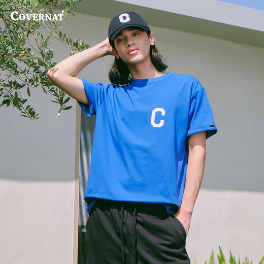 【周末秒杀】covernat韩国潮牌短袖T恤情侣同款经典C字母标潮流休闲上衣CO2302ST12 商品图4