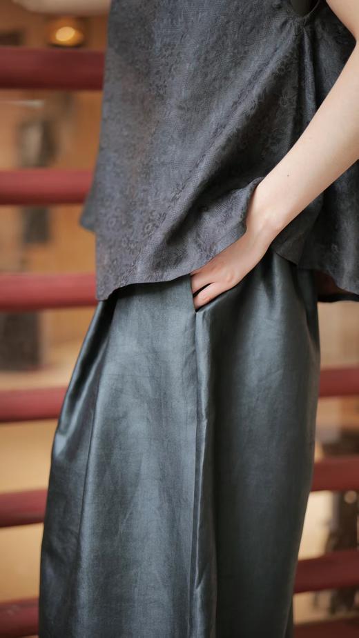 漫物记平纹香云纱阔腿裤xys-w258 商品图2