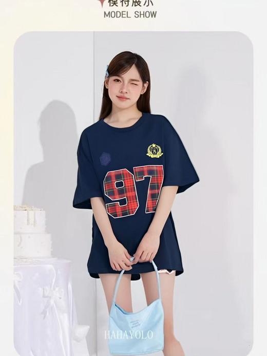 七夕福利-NO退~情侣潮牌100%棉红格97短袖T恤-喜出 商品图1