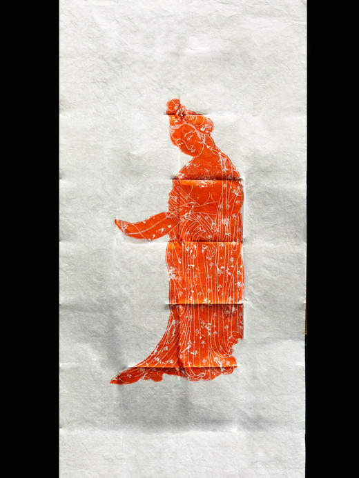 唐代持扇仕女造像石刻原拓 商品图1