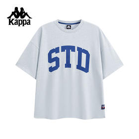 Kappa卡帕背靠背运动短袖男2025夏季新款休闲t恤宽松纯棉上衣女款KPCICTD18