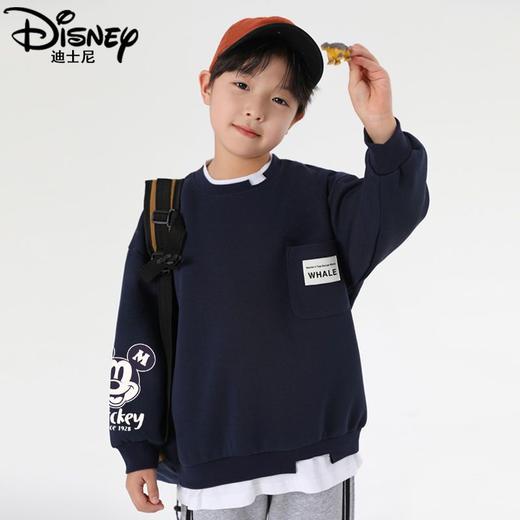 迪士尼男童卫衣春季2025新款帅气炸街男童上衣春秋款假两件春装潮 商品图5