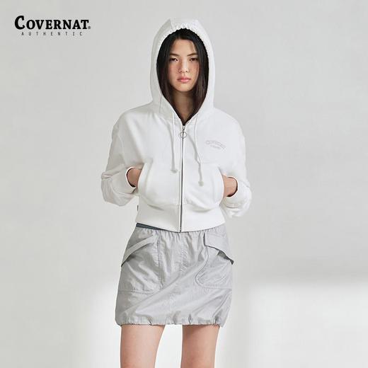 covernat韩国潮牌露脐带帽拉链外套女甜酷潮流时尚短外套2024春夏CO2401HZ70 商品图1