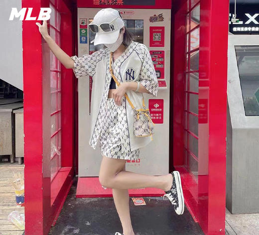 MLB男女同款老花描边款短袖时尚透气棒球服3ABSM0121【无货退款介意勿拍】 商品图5