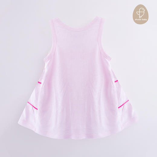 【无袖连衣裙】卓儿夏季女童裙子纯棉简约薄款花边短袖中长款连衣裙 商品图1