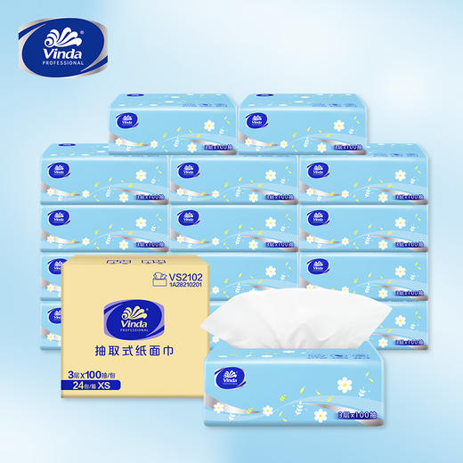 维达超韧抽取面巾 3层S码100抽×24包 VS2102 商品图5