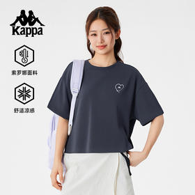 Kappa卡帕背靠背运动短袖女2025夏季新款休闲圆领t恤宽松上衣男款KPDJCTD61