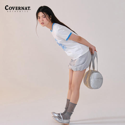 covernat韩国潮牌女士四叶草心形T恤清新潮流时尚短袖2025CO2402ST71 商品图2