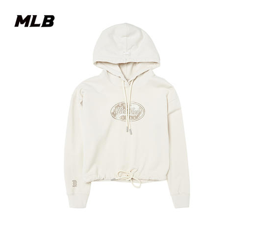 【限时秒杀】MLB女款小短款学院风圆标连帽卫衣3FHDM0744 商品图0