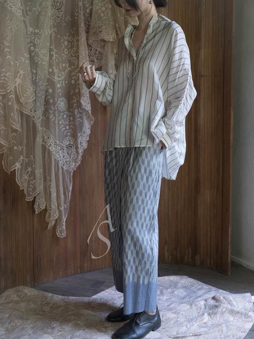 Casey Casey  米白色细条纹creaton真丝衬衫 商品图2