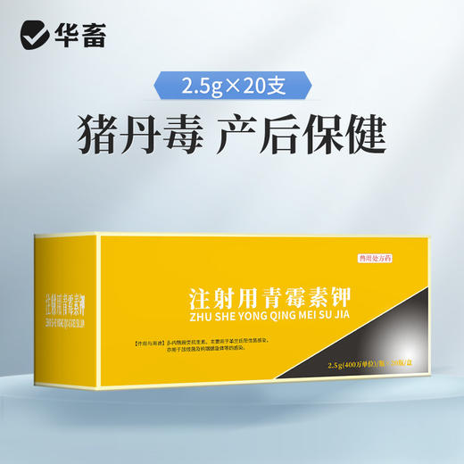 华畜 400万注射用青霉素钾20支 猪丹毒 产后保健 商品图0