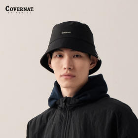 Covernat渔夫帽春季新品经典字母logo白色帽子防晒遮阳帽CO2300CA08BK