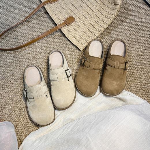 泉州女鞋 复古勃肯鞋外穿拖鞋女懒人一脚蹬单鞋1960 商品图0