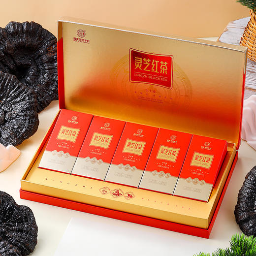 元生泰 灵芝红茶5g*2袋/盒*5盒  武夷灵芝与桐木关正山小种相融合 口感醇厚 商品图8