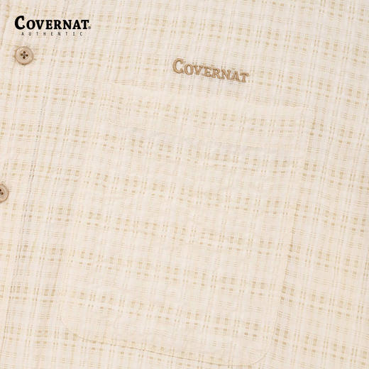 covernat韩国潮牌男女同款泡泡纱舒适透气衬衫2024春夏新品CO2401SH05 商品图3
