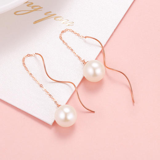 W-EX0109ZZ01R 黛慕妮DEMONE 【TOP爆款】珍珠耳环耳饰耳线轻奢18K金耳钉彩金淡水珍珠 商品图1