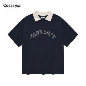 covernat韩国潮牌宽松舒适短袖潮流时尚翻领制服T恤2024夏新CO2402ST13