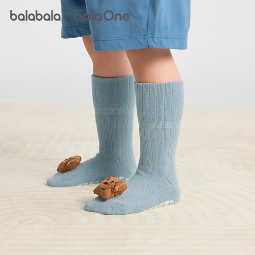 巴拉巴拉balaOne宝宝袜子秋季新品婴幼儿地板袜防滑底胶棉三双装 商品图2