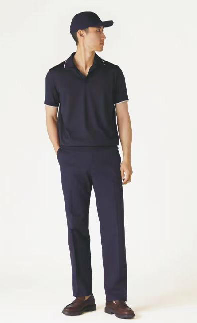 LP男士翻领短袖Polo衫。 蓝色 黑色 商品图0