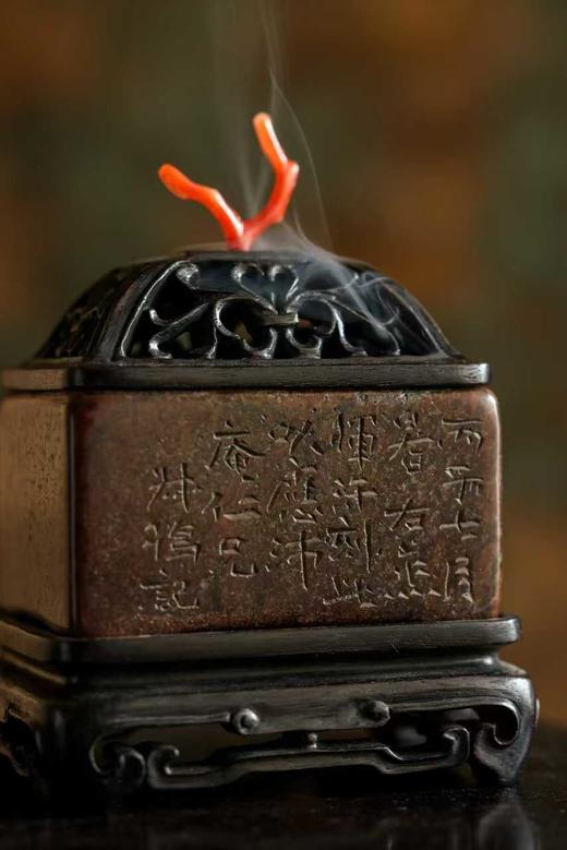 寿山石+血檀香炉 商品图1