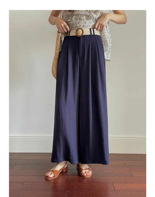 【冰茶荡荡裤】韩系高腰通勤阔腿裤 商品图3