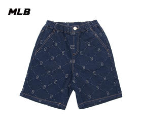 MLB儿童款男女童满印钻石老花牛仔短裤7ADPMD343