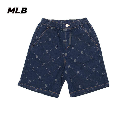 MLB儿童款男女童满印钻石老花牛仔短裤7ADPMD343 商品图0