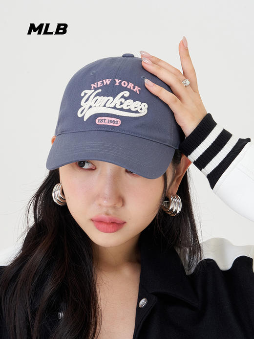 MLB春夏24年新款三色草书队标学院系列软顶可调节棒球帽3ACPVL24N 商品图1