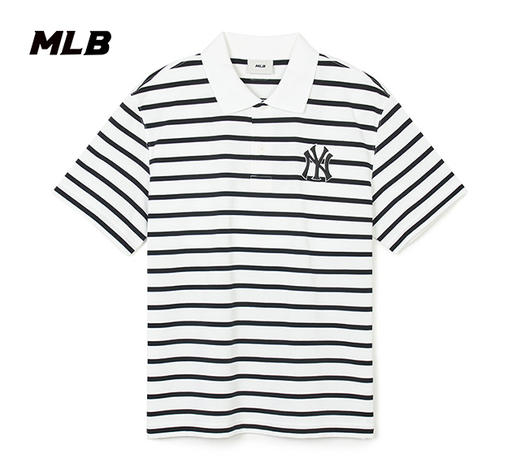 【一口价】MLB男女同款立领条纹款时尚短袖T恤3APQV0343【无货退款介意勿拍】 商品图5