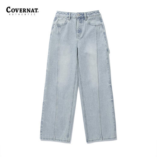 covernat韩国潮牌女士直筒牛仔裤潮流时尚甜酷风牛仔长裤2024春夏CO2401PT71 商品图0