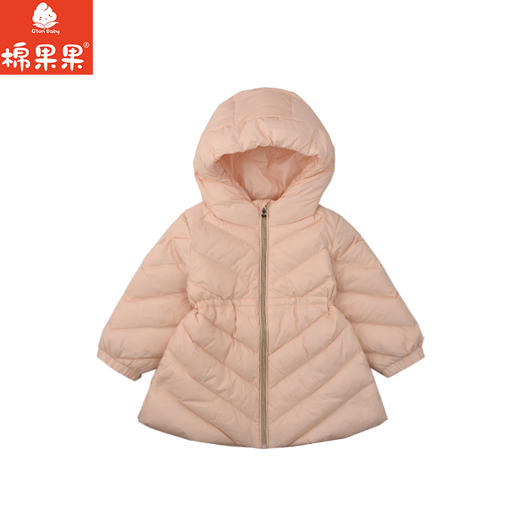 棉果果秋季新品女童粉色长款羽绒服M322102925604 商品图1
