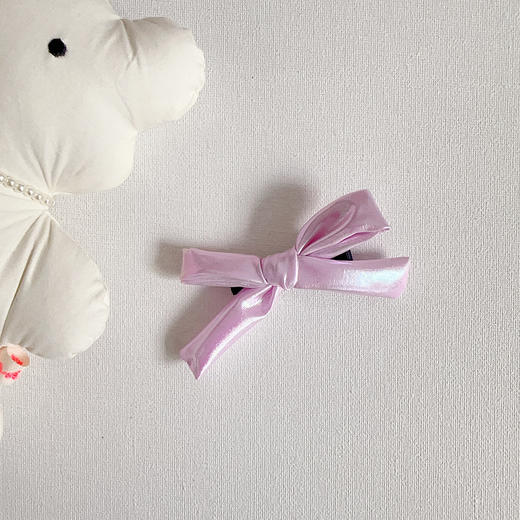 布艺蝴蝶结侧边夹 紫色 商品图0