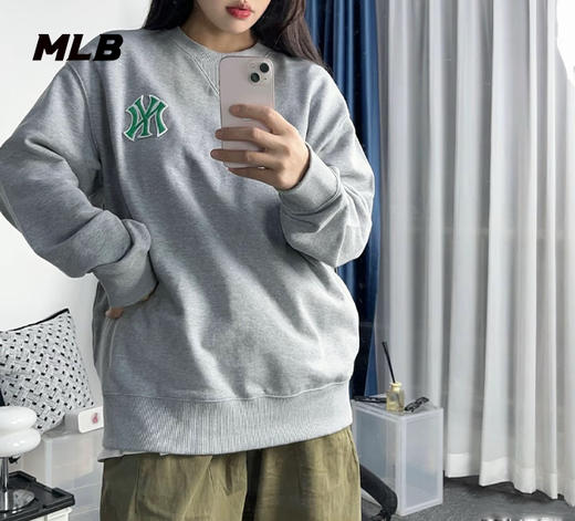 【限时秒杀】MLB卫衣男女装2023春季新款老花圆领时尚运动套头衫3AMTD0131 商品图0