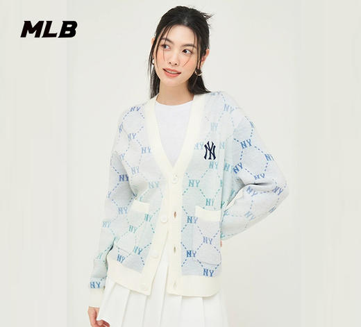 MLB满印钻石老花男女同款针织开衫3AKCM0244 商品图3