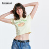 covernat韩国潮牌短袖女露脐休闲通勤四叶草心形T恤2025夏CO2402ST78 商品缩略图2