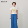 Covernat夏季新品女士大三叶草心形T恤刺绣纯色短袖T恤女款CO2302ST86 商品缩略图0