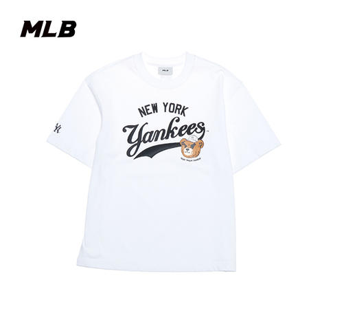 MLB男女同款25春夏新款皱眉熊系列字母标T恤3ATSE0253 商品图4