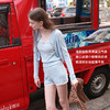 lost in echo2025夏季新款轻薄透气针织开衫工字背心吊带短裤套装 商品缩略图2